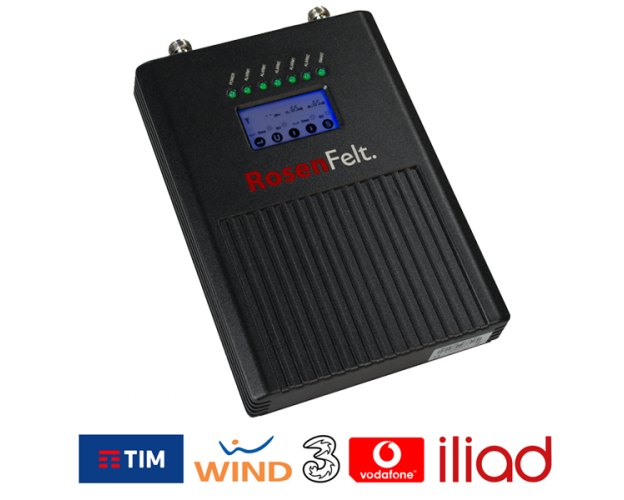 Rosenfelt LED23L-T, ripetitore GSM, massima copertura 20.000 mq, tutti gli operatori, ottima ricezione interna, 900 MHz, 1800 MHz, 800 MHz