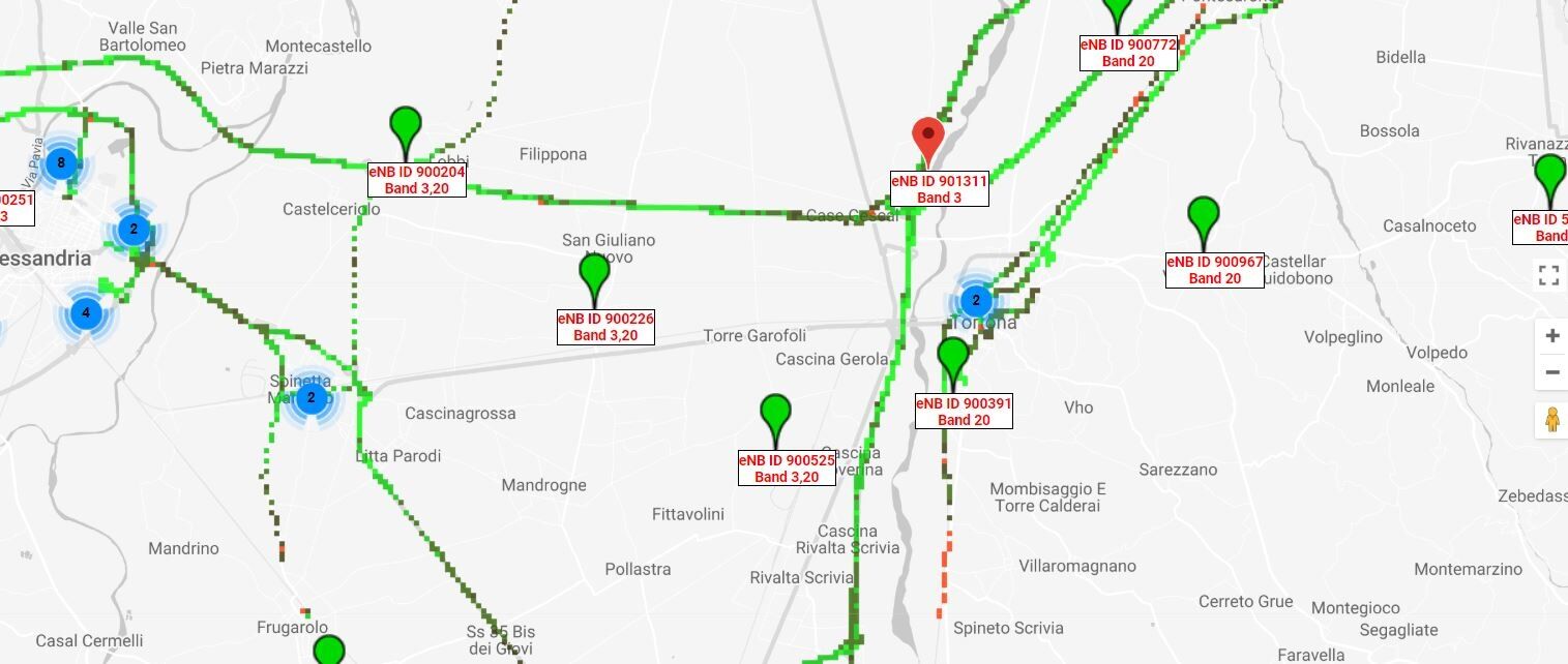 Copertura mobile delle regioni d'Italia