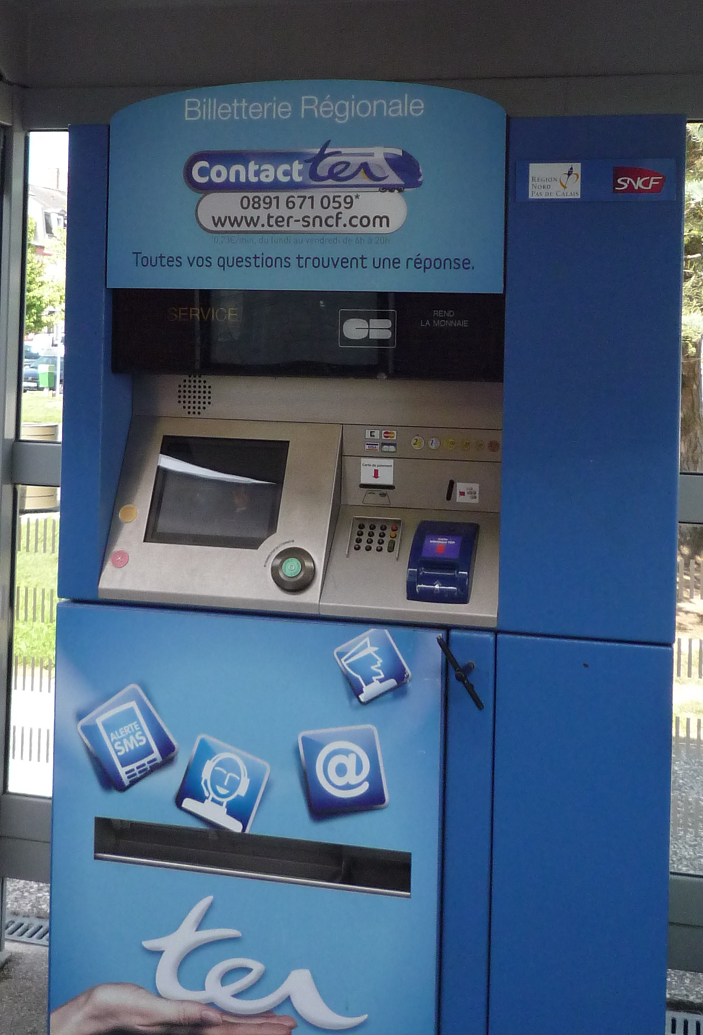 Visuel d'un distributeur automatique de tickets de train